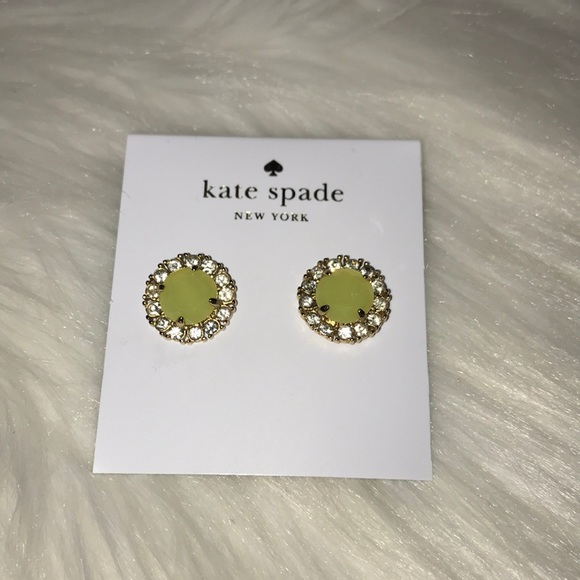 Kate Spade ♠️ Gold-Tone Round Crystal Stud Earring - Picture 2 of 4